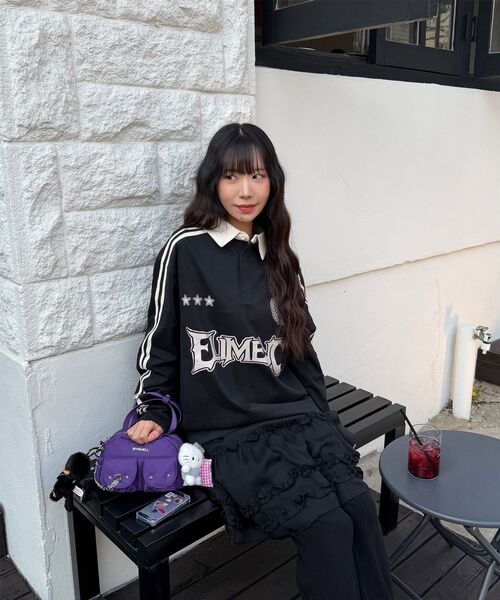 ELIMENO(エリメノ)の「EL エルテイ トラックカラーTシャツ 2カラー(Tシャツ/カットソー・メンズ・ブラック/アイボリー・1/2/3)」の8枚目の写真
