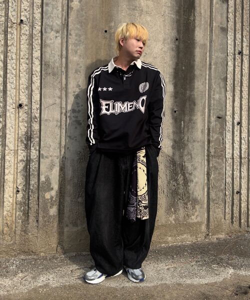 ELIMENO(エリメノ)の「EL エルテイ トラックカラーTシャツ 2カラー(Tシャツ/カットソー・メンズ・ブラック/アイボリー・1/2/3)」の4枚目の写真