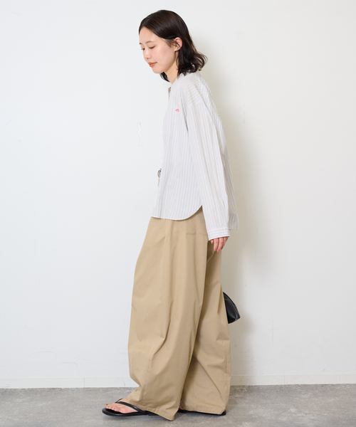 DANTON(ダントン)の「DANTON/ダントン BAND COLLAR SHIRT #DT-B0341(シャツ/ブラウス・レディース・チャコールグレー/ピンク/サックスブルー・FREE)」の5枚目の写真
