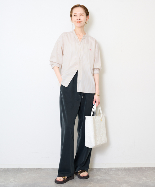 DANTON(ダントン)の「DANTON/ダントン BAND COLLAR SHIRT #DT-B0341(シャツ/ブラウス・レディース・チャコールグレー/ピンク/サックスブルー・FREE)」の12枚目の写真