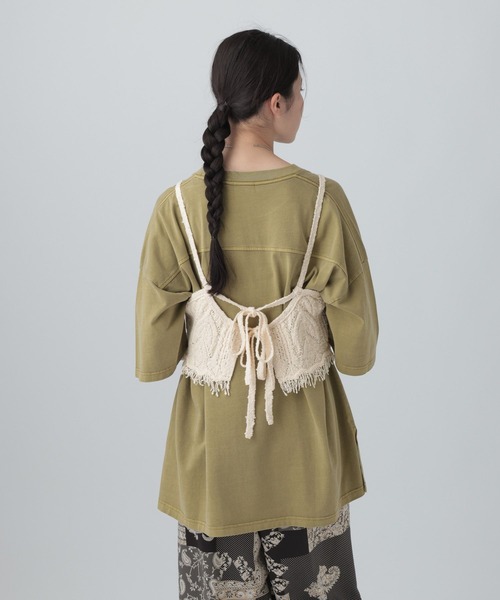 LEPSIM(レプシィム)の「ピグメントBIGT 670140(Tシャツ/カットソー・レディース・カーキ/オレンジ/オフホワイト/チャコールグレー・FREE)」の9枚目の写真