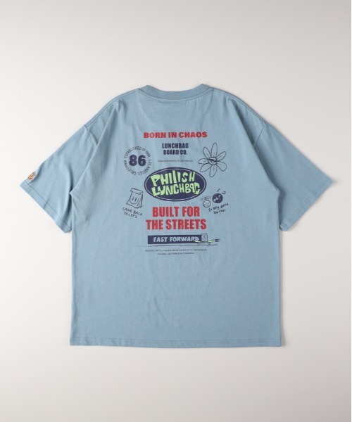 Right-on(ライトオン)の「グラフィックプリントTシャツ(Tシャツ/カットソー・メンズ・サックスブルー/ホワイト/ブラック・S/L/XL/M)」の1枚目の写真