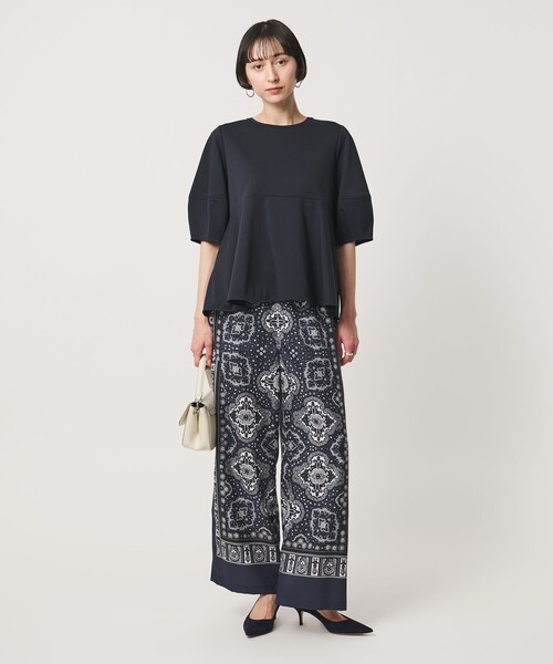 UNITED ARROWS(ユナイテッドアローズ)の「ポンチ ペプラム ショートスリーブ カットソー(Tシャツ/カットソー・レディース・ブラック/ホワイト/ネイビー・FREE)」の6枚目の写真