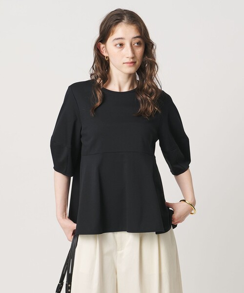 UNITED ARROWS(ユナイテッドアローズ)の「ポンチ ペプラム ショートスリーブ カットソー(Tシャツ/カットソー・レディース・ブラック/ホワイト/ネイビー・FREE)」の10枚目の写真