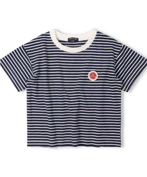 Daddy Oh Daddy（ダディーオーダディー）の「【ジュニア・スクールサイズあり】ボーダー半袖Tシャツ（Tシャツ/カットソー・キッズ・ブラック/ネイビー・100/110/120/130/140/150/160）」の2枚目の写真