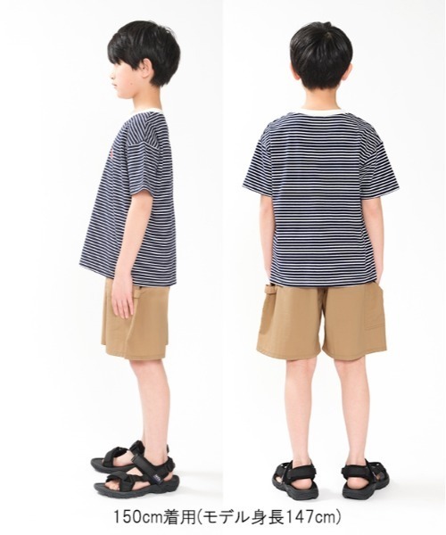 Daddy Oh Daddy（ダディーオーダディー）の「【ジュニア・スクールサイズあり】ボーダー半袖Tシャツ（Tシャツ/カットソー・キッズ・ブラック/ネイビー・100/110/120/130/140/150/160）」の10枚目の写真