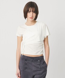 ATTISESSION＞レース ドッキング Tシャツ（Tシャツ/カットソー