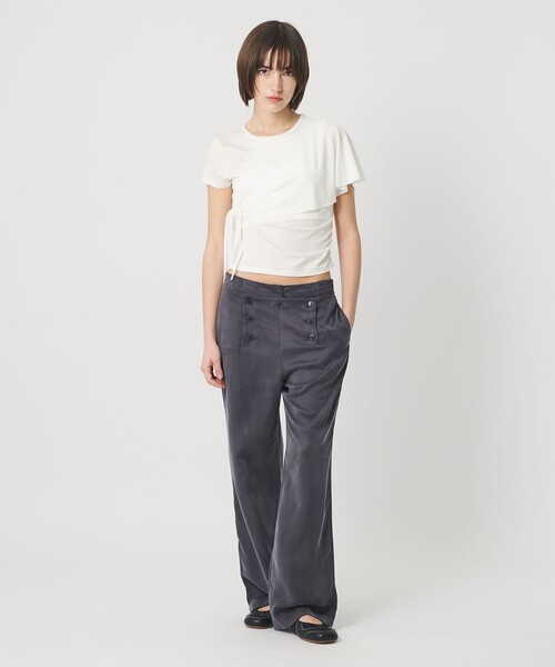 ATTISESSION(アティセッション)の「<ATTISESSION>レイヤード ラップ Tシャツ(Tシャツ/カットソー・レディース・グレー系/オフホワイト・FREE)」の3枚目の写真