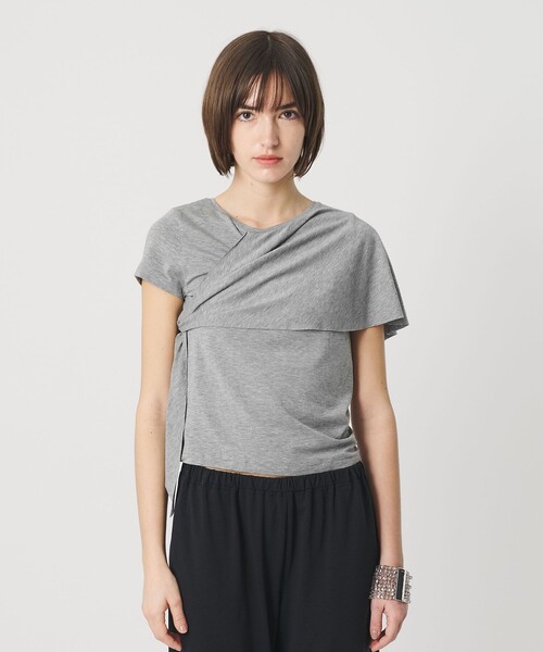 ATTISESSION(アティセッション)の「<ATTISESSION>レイヤード ラップ Tシャツ(Tシャツ/カットソー・レディース・グレー系/オフホワイト・FREE)」の19枚目の写真