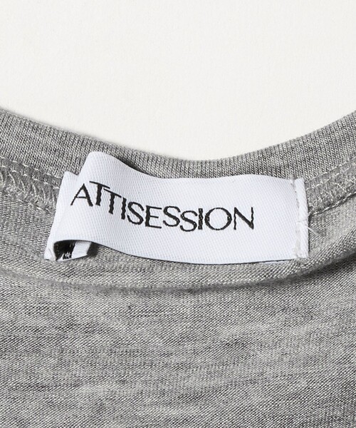 ATTISESSION(アティセッション)の「<ATTISESSION>レイヤード ラップ Tシャツ(Tシャツ/カットソー・レディース・グレー系/オフホワイト・FREE)」の9枚目の写真