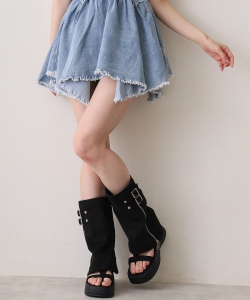 DEMETER(デメテル)の「2WAY 厚底ソール カバー付き トングブーツサンダル(サンダル・レディース・ブラック/カーキ・S/M/L/LL)」の19枚目の写真