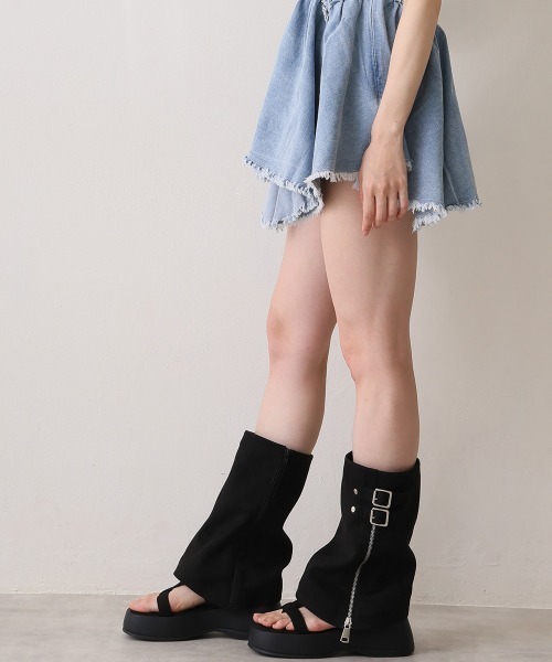 DEMETER(デメテル)の「2WAY 厚底ソール カバー付き トングブーツサンダル(サンダル・レディース・ブラック/カーキ・S/M/L/LL)」の20枚目の写真