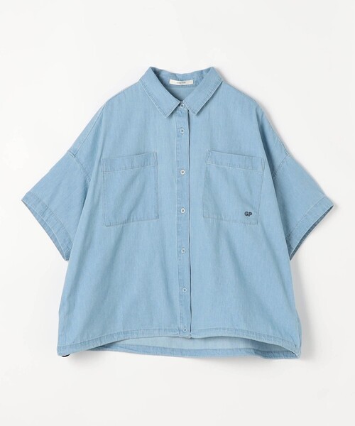 Grand PARK(グランドパーク)の「ドロスト付き 半袖シャツ(シャツ/ブラウス・レディース・カーキ/サックスブルー/ベージュ・FREE)」の9枚目の写真