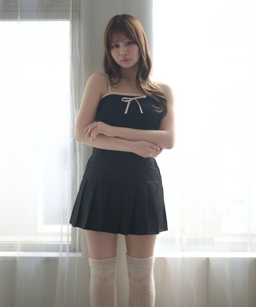 M DOLLY(エムドリー)の「Bicolor ribbon ellis knit camisole / バイカラーエリスリボンニットキャミソール(キャミソール・レディース・ホワイト/ベージュ/ブラック・FREE)」の14枚目の写真