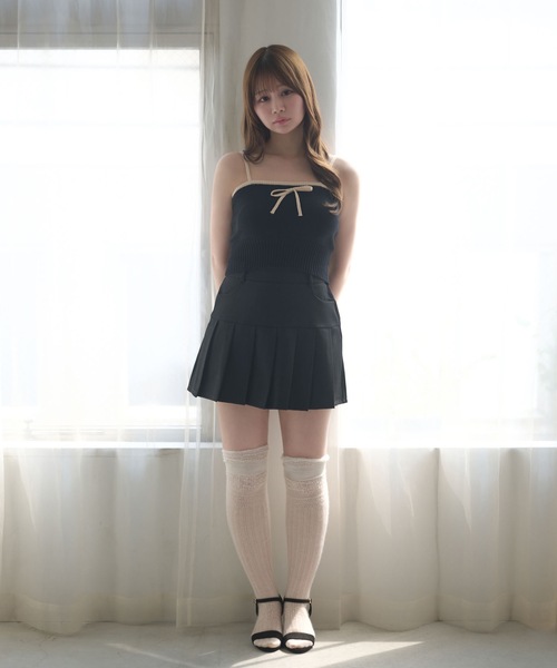 M DOLLY(エムドリー)の「Bicolor ribbon ellis knit camisole / バイカラーエリスリボンニットキャミソール(キャミソール・レディース・ホワイト/ベージュ/ブラック・FREE)」の19枚目の写真
