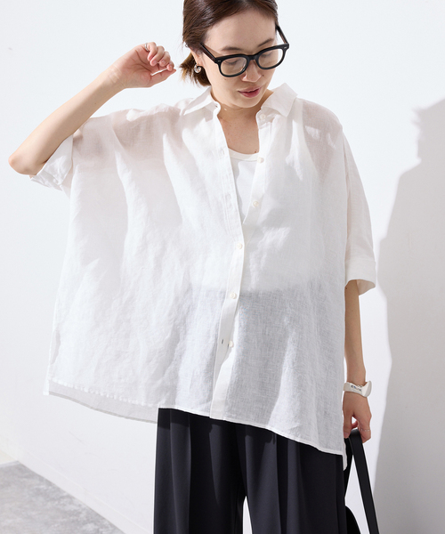 IENA SLOBE 完売品  リネンギャザーブラウス 麻  todayful リネンコットンダブルポケットシャツ（シャツ／ブラウス）｜SLOBE IENA