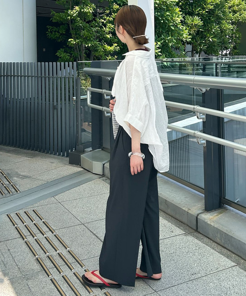 SLOBE IENA（スローブイエナ）の「《シリーズあり》リネンコットンBOXシャツ（シャツ/ブラウス・レディース・ホワイト/ピンク/ベージュ/ネイビー・FREE）」の16枚目の写真