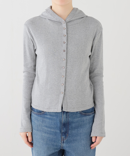 MILLER(ミラー)の「miller/ミラー SLOBE別注 HOODIE Cardigan(カーディガン/ボレロ・レディース・レッド/ホワイト/ライトグレー・FREE)」の3枚目の写真