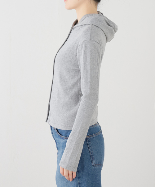 MILLER(ミラー)の「miller/ミラー SLOBE別注 HOODIE Cardigan(カーディガン/ボレロ・レディース・レッド/ホワイト/ライトグレー・FREE)」の4枚目の写真