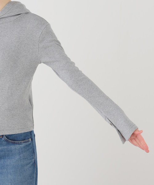 MILLER(ミラー)の「miller/ミラー SLOBE別注 HOODIE Cardigan(カーディガン/ボレロ・レディース・レッド/ホワイト/ライトグレー・FREE)」の6枚目の写真
