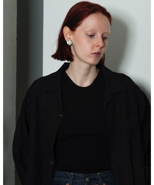FRONT 11201(フロントワンワントゥーオーワン)の「Classic Dot Open Collar Shirt(シャツ/ブラウス・メンズ・ホワイト/ブラック・M/L/XL)」の5枚目の写真