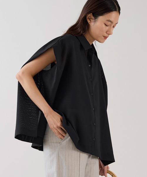 marmors(マルモア)の「【marmors】ショルダータックフレアシャツ〈セットアップ対応〉(シャツ/ブラウス・レディース・ブラック/ベージュ・36)」の11枚目の写真