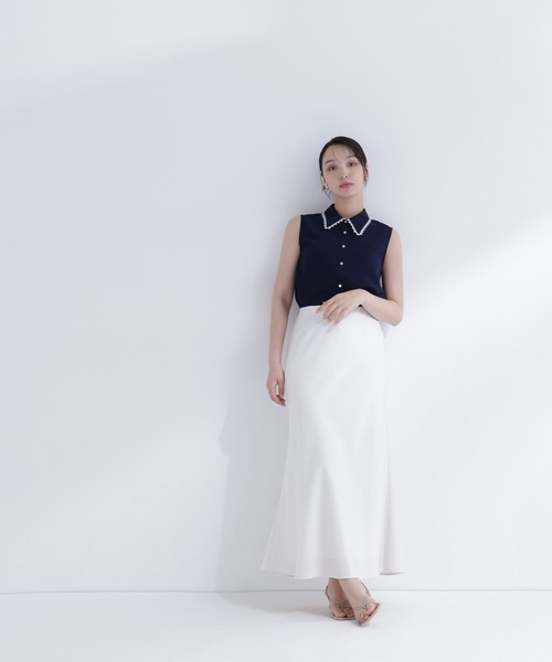 NATURAL BEAUTY BASIC(ナチュラルビューティーベーシック)の「【山本里菜さんコラボ】レーストリミングカラーブラウス(シャツ/ブラウス・レディース・ホワイト系その他/ネイビー系/ピンク系その他2・SMALL/MEDIUM)」の16枚目の写真
