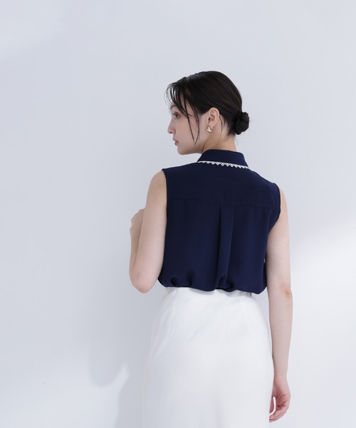 NATURAL BEAUTY BASIC(ナチュラルビューティーベーシック)の「【山本里菜さんコラボ】レーストリミングカラーブラウス(シャツ/ブラウス・レディース・ホワイト系その他/ネイビー系/ピンク系その他2・SMALL/MEDIUM)」の17枚目の写真