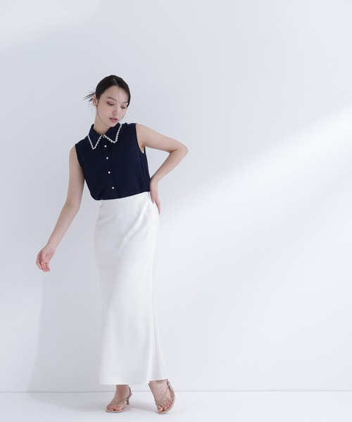 NATURAL BEAUTY BASIC(ナチュラルビューティーベーシック)の「【山本里菜さんコラボ】レーストリミングカラーブラウス(シャツ/ブラウス・レディース・ホワイト系その他/ネイビー系/ピンク系その他2・SMALL/MEDIUM)」の19枚目の写真