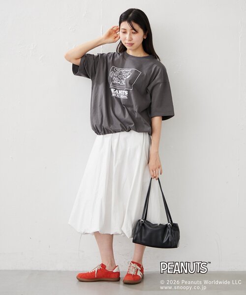 BIRTHDAY BAR(バースデイバー)の「【PEANUTS ピーナッツ】 Tシャツ リラックスデザイン(Tシャツ/カットソー・レディース・ホワイト/チャコールグレー・FREE)」の17枚目の写真