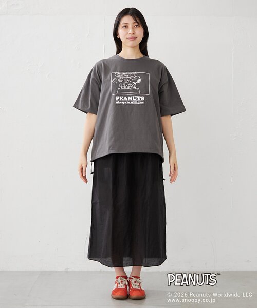 BIRTHDAY BAR(バースデイバー)の「【PEANUTS ピーナッツ】 Tシャツ リラックスデザイン(Tシャツ/カットソー・レディース・ホワイト/チャコールグレー・FREE)」の19枚目の写真