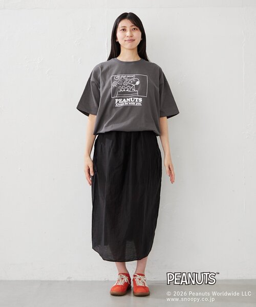 BIRTHDAY BAR(バースデイバー)の「【PEANUTS ピーナッツ】 Tシャツ リラックスデザイン(Tシャツ/カットソー・レディース・ホワイト/チャコールグレー・FREE)」の10枚目の写真