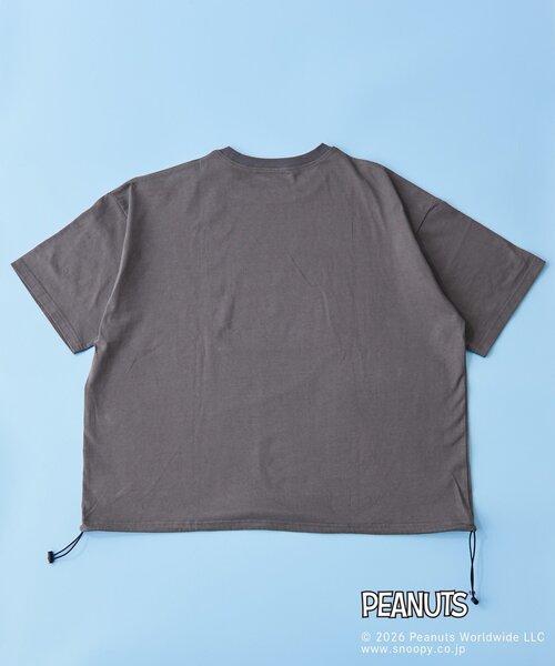 BIRTHDAY BAR(バースデイバー)の「【PEANUTS ピーナッツ】 Tシャツ リラックスデザイン(Tシャツ/カットソー・レディース・ホワイト/チャコールグレー・FREE)」の5枚目の写真
