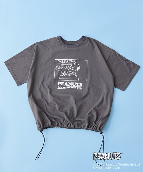 BIRTHDAY BAR(バースデイバー)の「【PEANUTS ピーナッツ】 Tシャツ リラックスデザイン(Tシャツ/カットソー・レディース・ホワイト/チャコールグレー・FREE)」の6枚目の写真