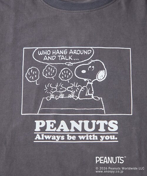 BIRTHDAY BAR(バースデイバー)の「【PEANUTS ピーナッツ】 Tシャツ リラックスデザイン(Tシャツ/カットソー・レディース・ホワイト/チャコールグレー・FREE)」の7枚目の写真