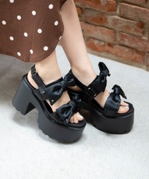 Sheer dot mini ribbon sports sandal(eme10580)（サンダル）｜M me
