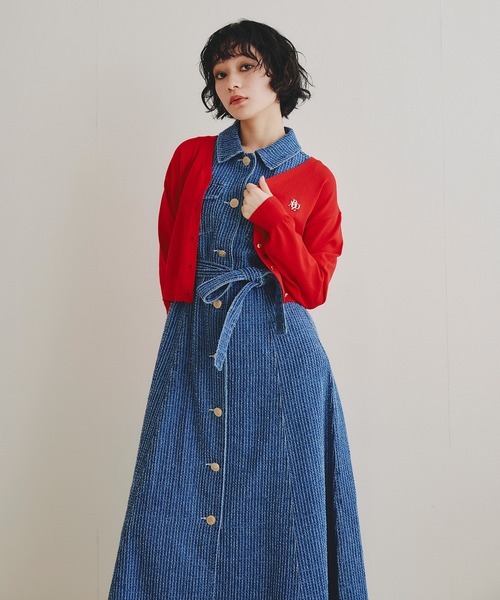 REDYAZEL(レディアゼル)の「レーザーカットデニムロングシャツワンピース(ワンピース・レディース・ホワイト/ネイビー/サックスブルー・SMALL/MEDIUM)」の16枚目の写真