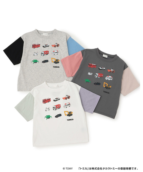 b・ROOM(ビールーム)の「【大人気カラー再入荷】【トミカ】【防汚・速乾・UV】【カイテキ天竺】TOMICA集合配色Tシャツ(Tシャツ/カットソー・キッズ・チャコール/トップグレー/オフホワイト・100cm/120cm/90cm/130cm/110cm)」の15枚目の写真