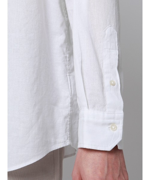 SUIT SQUARE(スーツスクエア)の「レギュラーカラーシャツ/長袖/ウォッシャブル/コットンリネンダンガリー/無地(ビジネスシャツ・メンズ・ベージュ/ブルー/ホワイト・M/L/S/LL)」の20枚目の写真