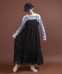 Dot＆Stripes CHILD WOMAN | シアーフラワーカットジャカードキャミワンピース(ワンピース)