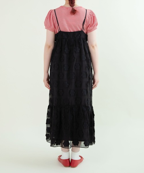 Dot&Stripes CHILD WOMAN(ドットアンドストライプス チャイルドウーマン)の「シアーフラワーカットジャカードキャミワンピース(ワンピース・レディース・ブラック・FREE)」の20枚目の写真