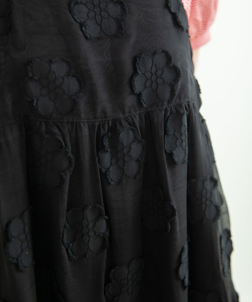 Dot&Stripes CHILD WOMAN(ドットアンドストライプス チャイルドウーマン)の「シアーフラワーカットジャカードキャミワンピース(ワンピース・レディース・ブラック・FREE)」の22枚目の写真