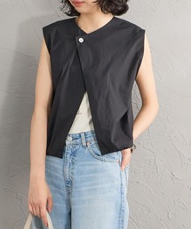 【WEB限定】[mizuiro ind/ミズイロインド] 2WAY バルーンヘム ノースリーブシャツ