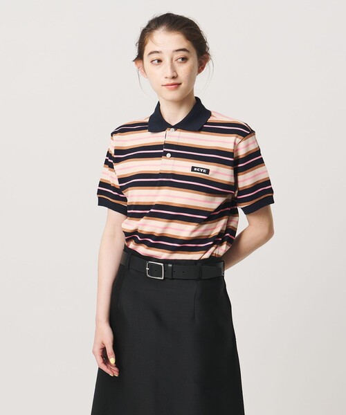 Scye（サイ）の「【別注】＜Scye ＞ボーダー ポロシャツ ‐united LOVE project 2026（Tシャツ/カットソー・レディース・ネイビー・38）」の2枚目の写真