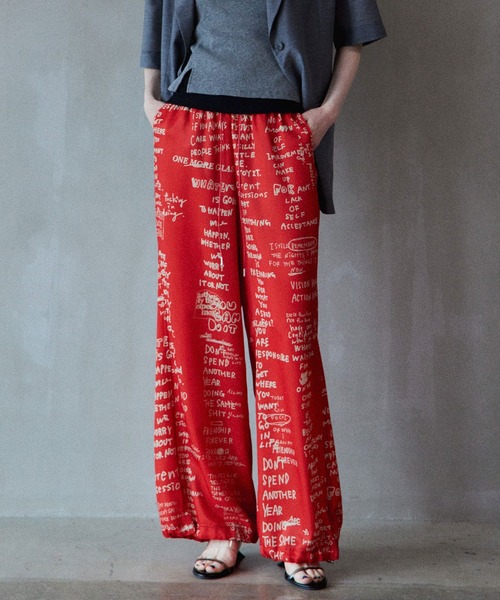 MAISON SPECIAL（メゾンスペシャル）の「Hand Logo Easy Pants/ハンドロゴイージーパンツ（その他パンツ・レディース・ブラック/ホワイト/レッド・36/38）」の19枚目の写真