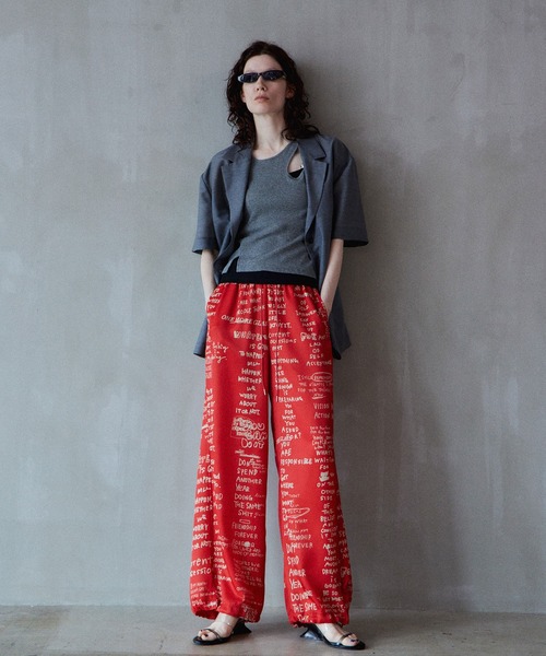 MAISON SPECIAL（メゾンスペシャル）の「Hand Logo Easy Pants/ハンドロゴイージーパンツ（その他パンツ・レディース・ブラック/ホワイト/レッド・36/38）」の16枚目の写真