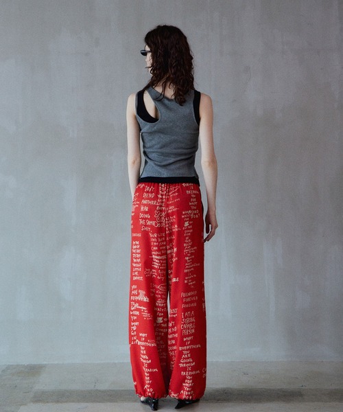 MAISON SPECIAL（メゾンスペシャル）の「Hand Logo Easy Pants/ハンドロゴイージーパンツ（その他パンツ・レディース・ブラック/ホワイト/レッド・36/38）」の18枚目の写真