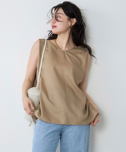 MICA&DEAL（マイカ＆ディール）の「2WAYツイストノースリーブブラウス（シャツ/ブラウス・レディース・ブラウン/ベージュ/ブラック・FREE）」の22枚目の写真