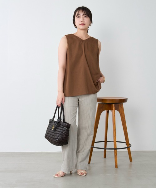 MICA&DEAL（マイカ＆ディール）の「2WAYツイストノースリーブブラウス（シャツ/ブラウス・レディース・ブラウン/ベージュ/ブラック・FREE）」の8枚目の写真