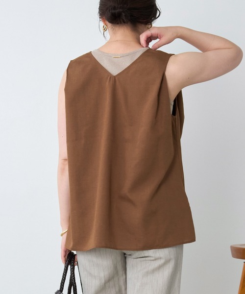 MICA&DEAL（マイカ＆ディール）の「2WAYツイストノースリーブブラウス（シャツ/ブラウス・レディース・ブラウン/ベージュ/ブラック・FREE）」の12枚目の写真